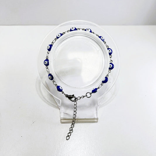 Pulsera - Acero Ojos Turco Azul
