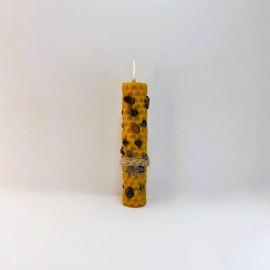 Vela - Vela Miel Ojo de Tigre y Nudo de Bruja