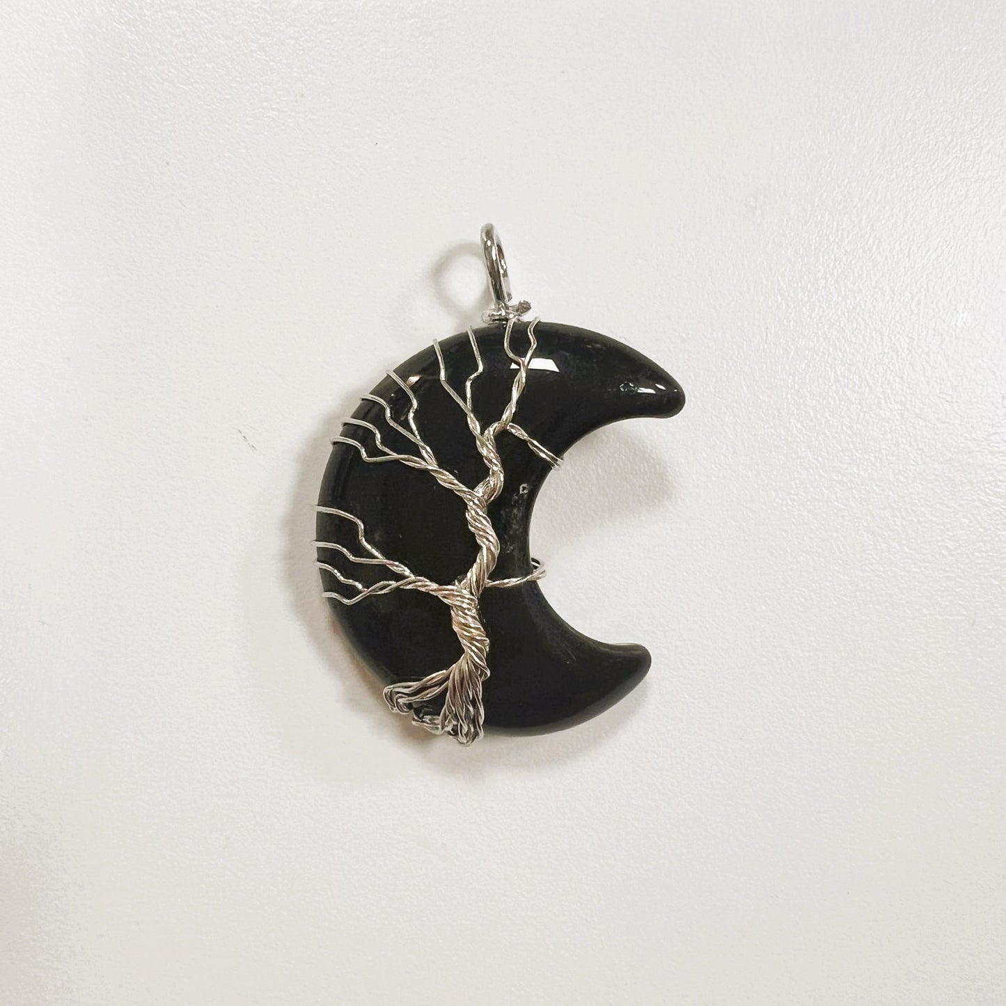 Pendentif - Lune Onyx Sertie