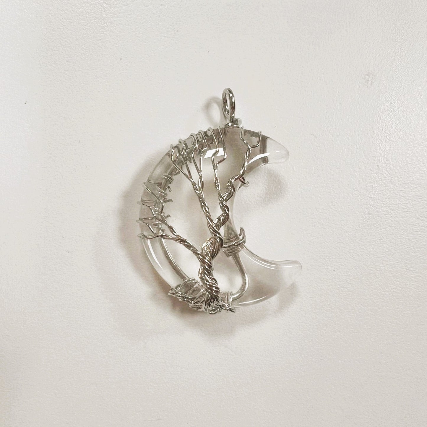 Pendentif - Lune Quartz Cristal Sertie