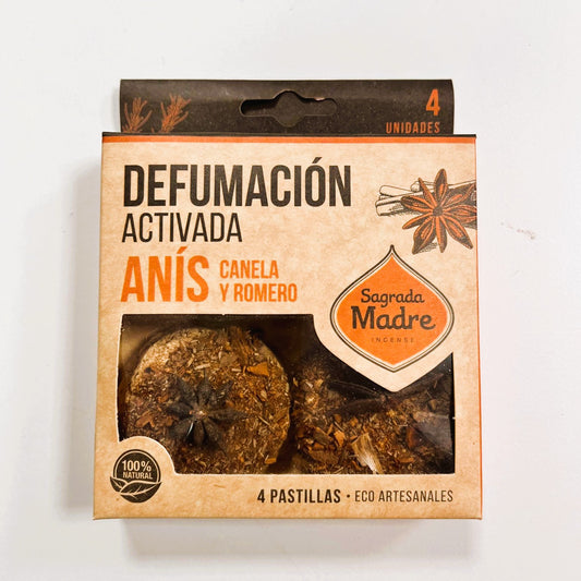 Sagrada Madre - Comprimidos de fumigation activée Anis, Cannelle et Romarin