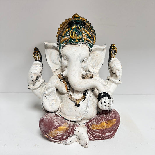 Figura - Ganesha Blanca con Rojo (13cm)