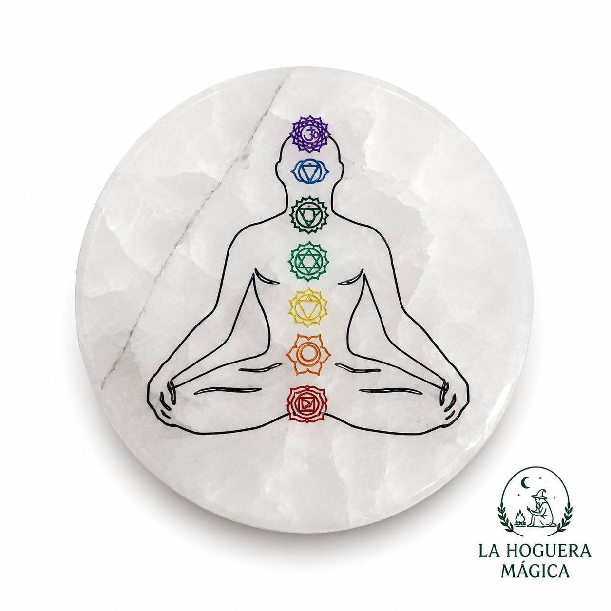 Selenita- Placa Meditacion 7 Chakras