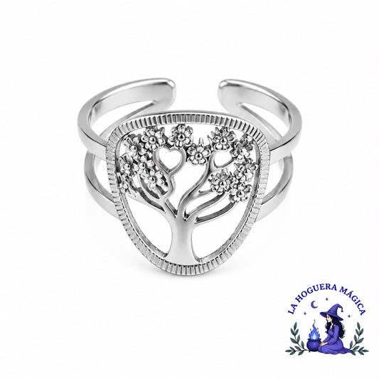 Anillo - Árbol de la Vida con Circonitas