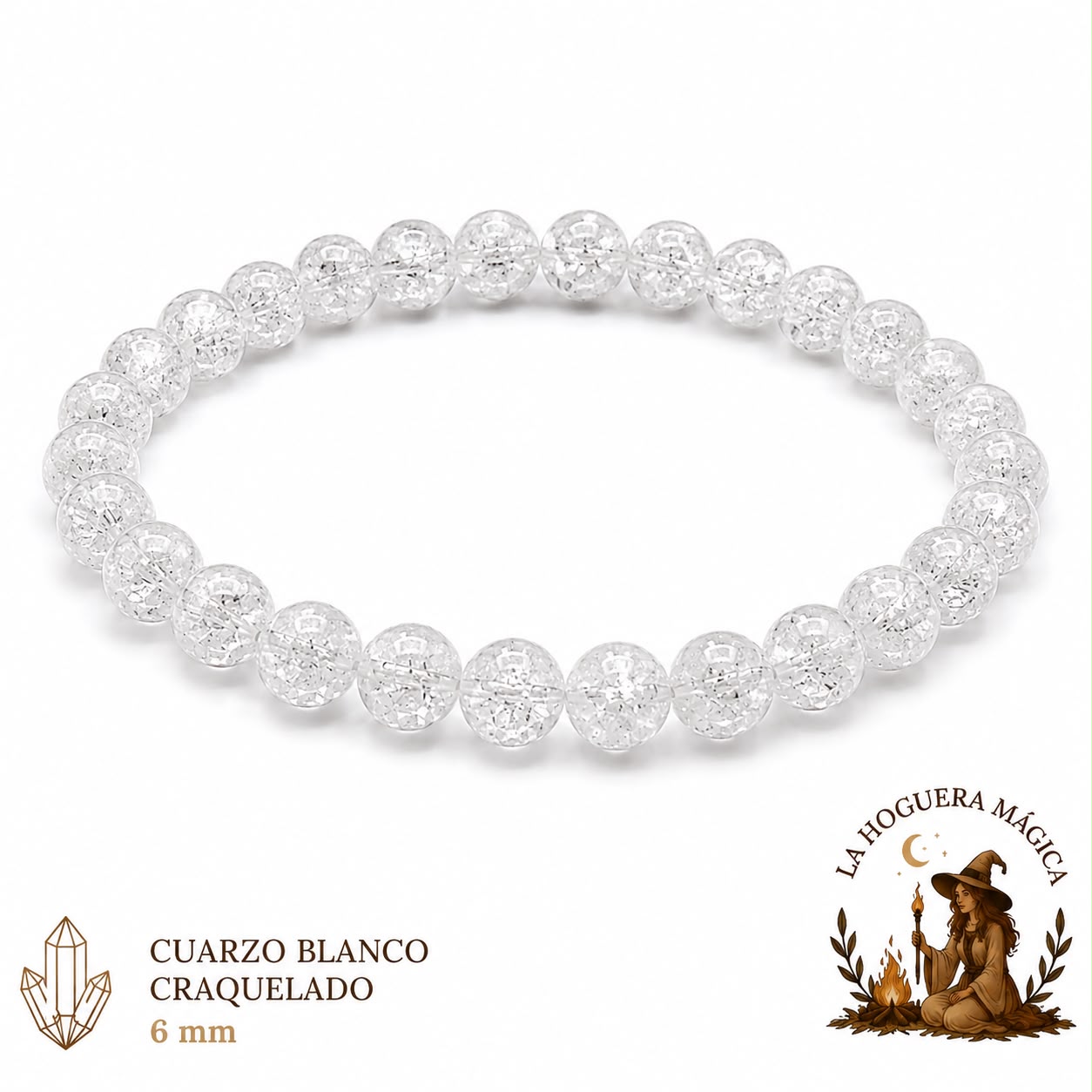 Pulsera  - Cuarzo Blanco Craquelado