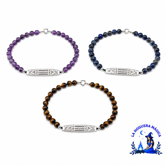 Plata - Pulsera Atlante con Mineral