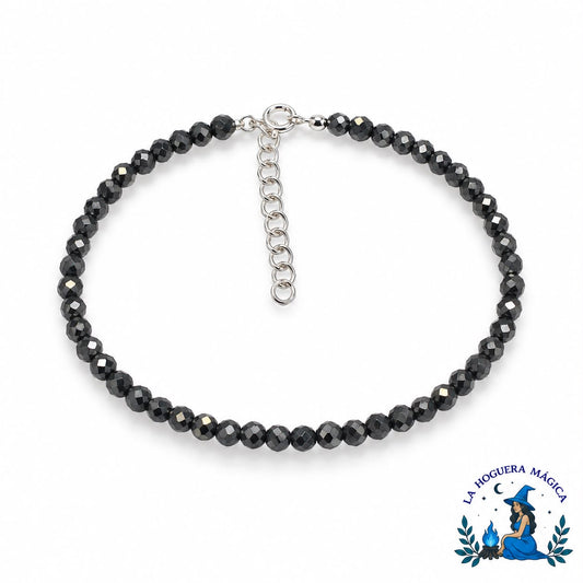 Plata - Pulsera de Pirita Facetada