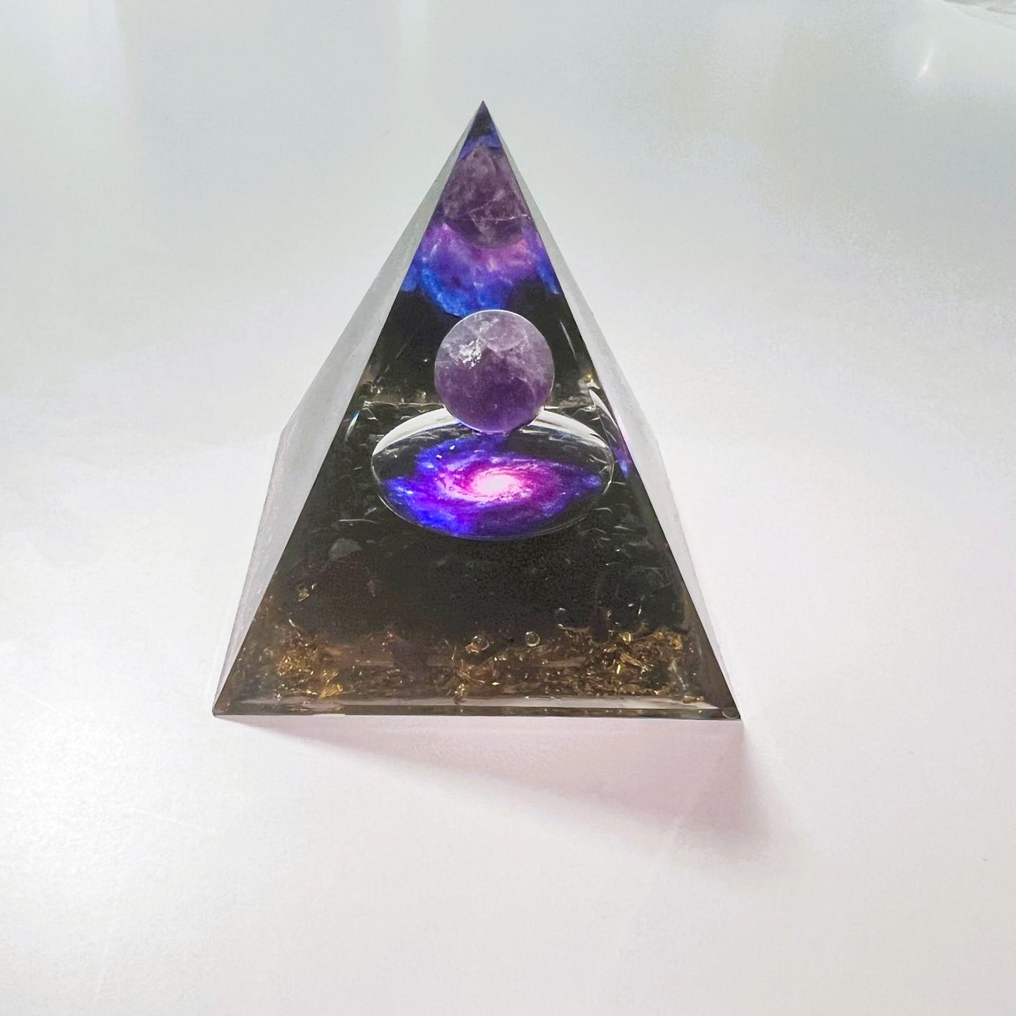 Orgonita - Obsidiana con Esfera Amatista