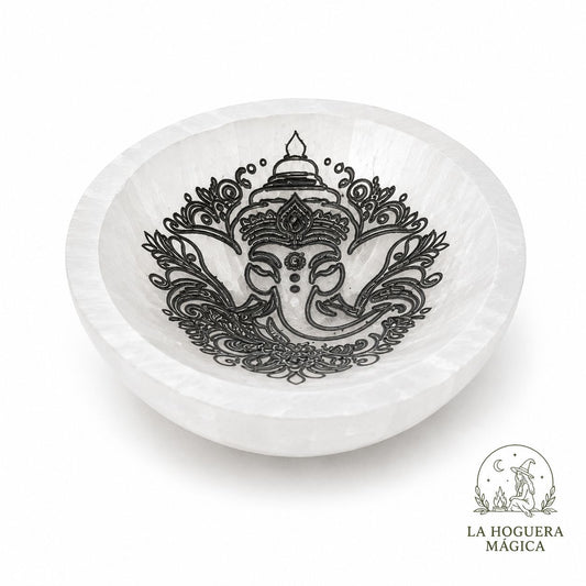 Selenita - Cuenco Ganesha ( 10 cm)