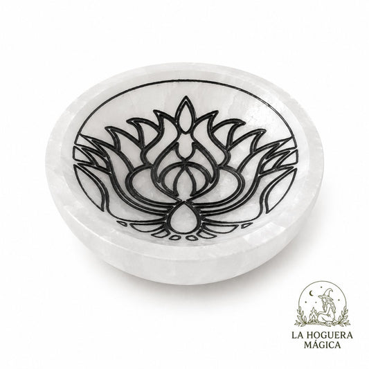 Selenita - Cuenco  Flor De Lotto 10 Cms