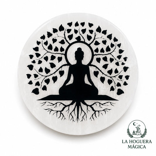 Selenita - Placa  Buda de la Meditación