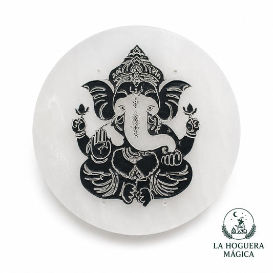 Selenita - Placa Ganesha