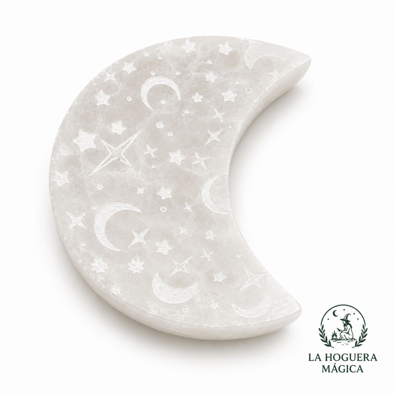 Sélénite - Plaque de sélénite en forme de Lune