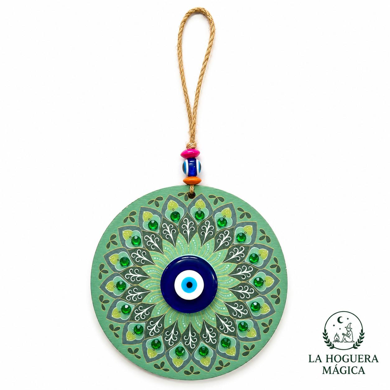 Amuleto - Colgante madera Ojo Turco mandala