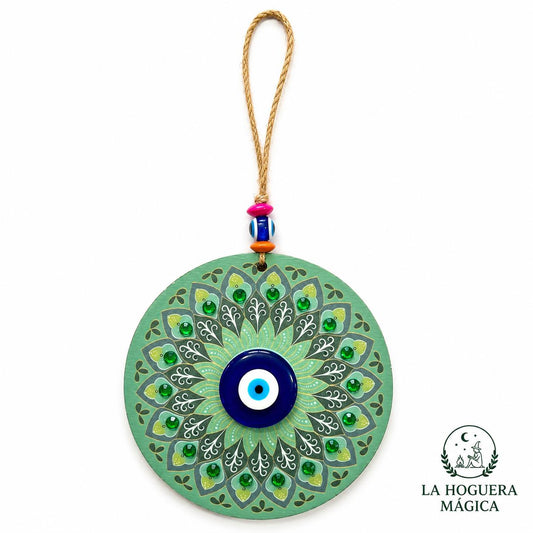 Amuleto - Colgante madera Ojo Turco mandala