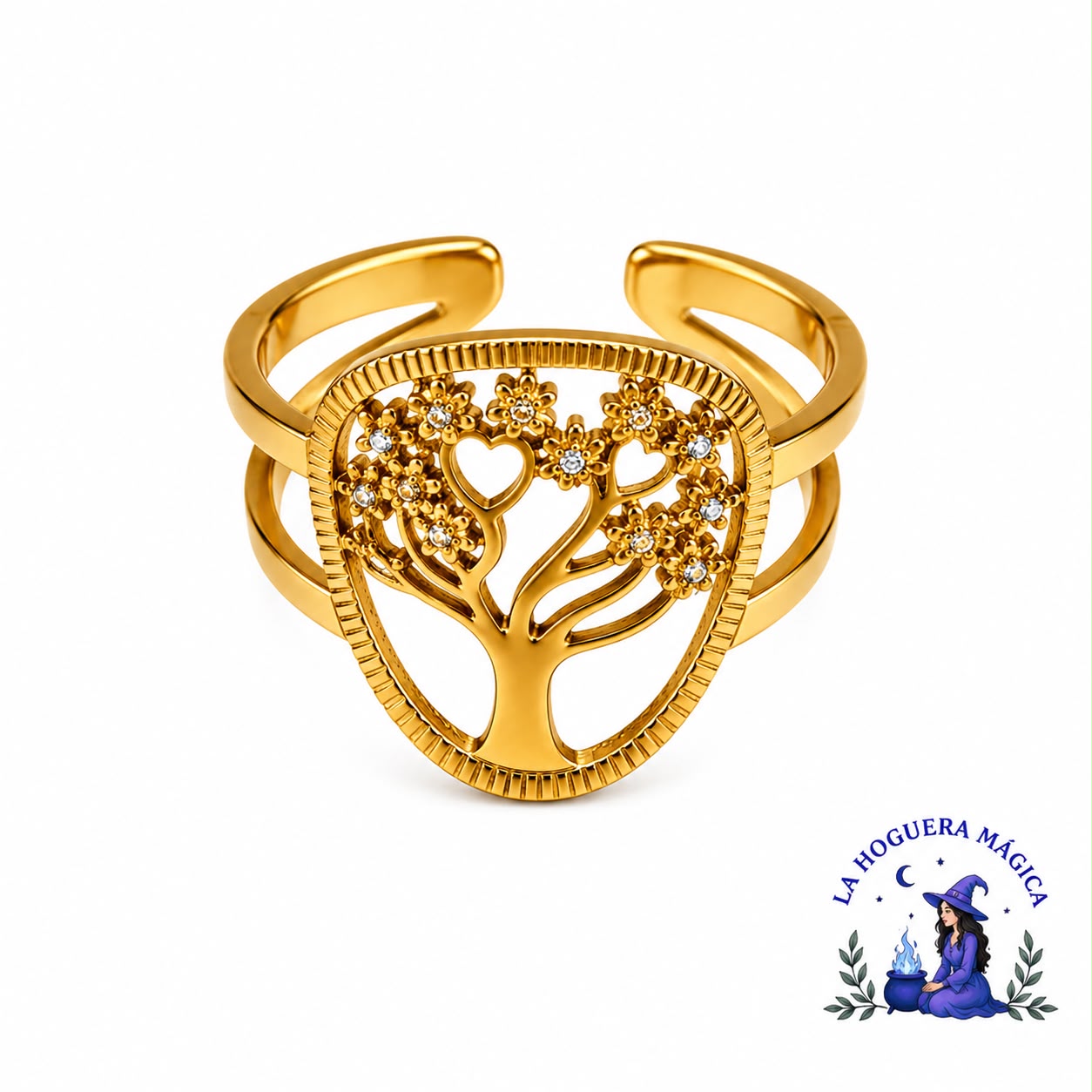 Anillo - Árbol de la Vida con Circonitas
