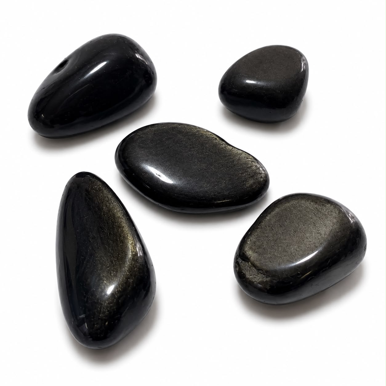 Piedra - Obsidiana Negra con Reflejos Dorados