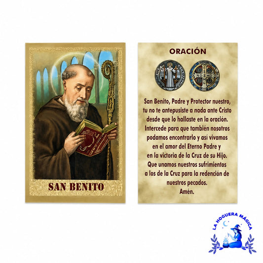 Estampa - San Benito con oración