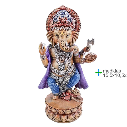 Figura - Ganesha Resina 15, 5 x 10, 5 x 27 cm