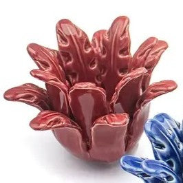Portavelas - Cerámica en Forma de Flor