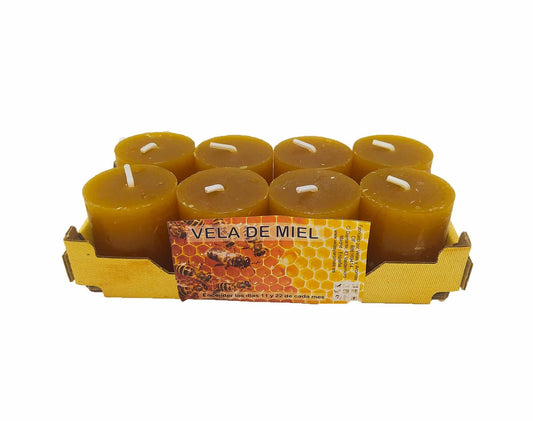 Velas - Miel en Pack de 8 unidades