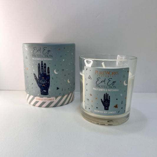 Vela -Protección del Mal de Ojo con Palo Santo y Pachuli