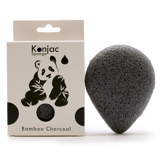 Esponja - Konjac Gota - Carbón de Bambú - Antibacteriana