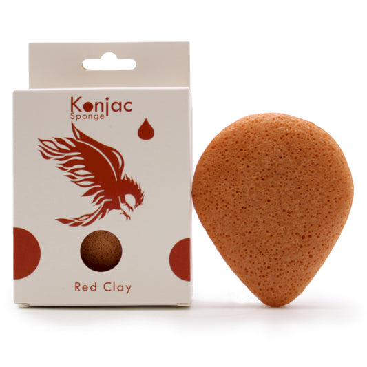 Esponja - Konjac Gota - Arcilla Roja - Rejuvenecedora